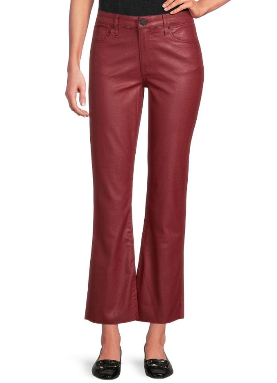 Kut from the Kloth Kelsey Jeans Red Coated Ankle Flare High Rise Women's 8